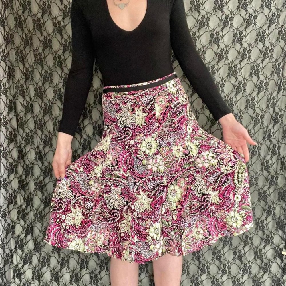 floral paisley gathered circle skirt 4 petite christopher and banks